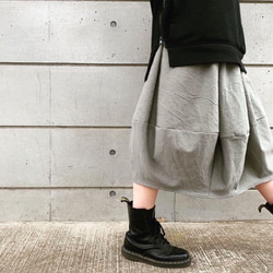■3連休限定15％OFF■手作りの魅力。立体シルエットぽわんとスカート。 リネン ロングスカート ウエストゴム 夏 5枚目の画像