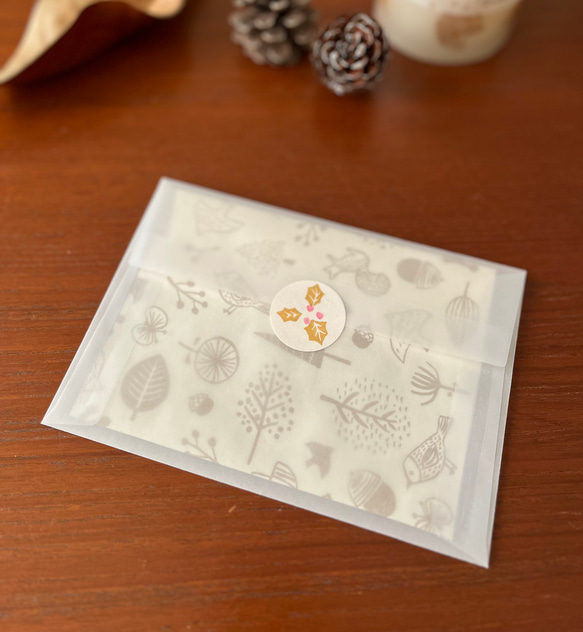 クリスマスカード/森のリース 7枚目の画像