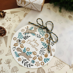 クリスマスカード/森のリース 10枚目の画像