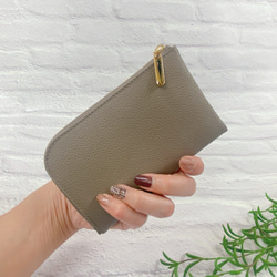 薄くて軽いコンパクトな財布 10枚カードポケット  シュリンク トープ スクィーズ 3枚目の画像