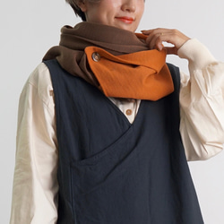 七變圍巾雨披/橙棕色/針織 來自 Mikawa 第5張的照片