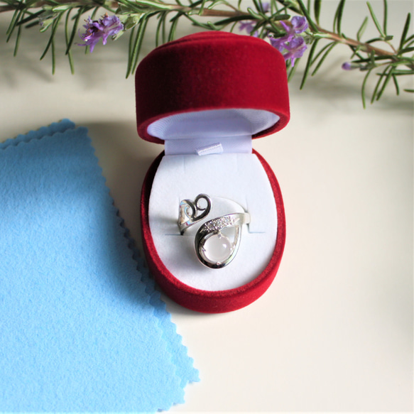 ローズクォーツの指輪 シルバー　フリーサイズ　淡いピンク　特別な日のリング 17枚目の画像