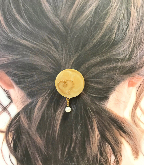 【再販】選べるチャーム♪結びハートのポニーフック♡ヘアゴム 5枚目の画像