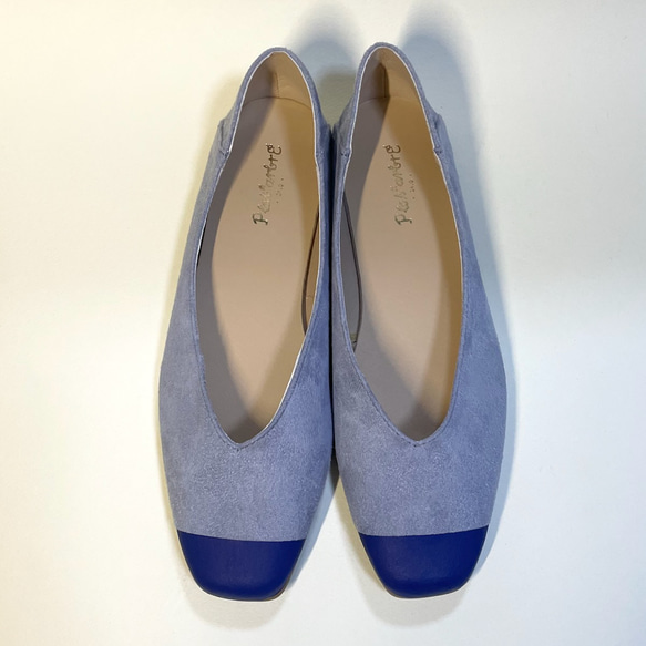 Rakuchin Petanko 2WAY！雙色芭蕾舞鞋（藍灰色 x 黑色）23.5cm / 24.0cm 第2張的照片