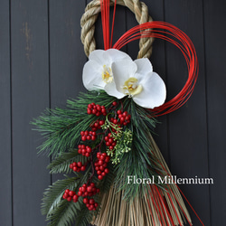 再販！しめ縄♪幸せを呼ぶ胡蝶蘭の上品華やかなお正月飾り 7枚目の画像