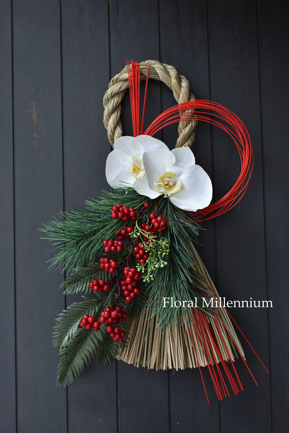 再販！しめ縄♪幸せを呼ぶ胡蝶蘭の上品華やかなお正月飾り 7枚目の画像