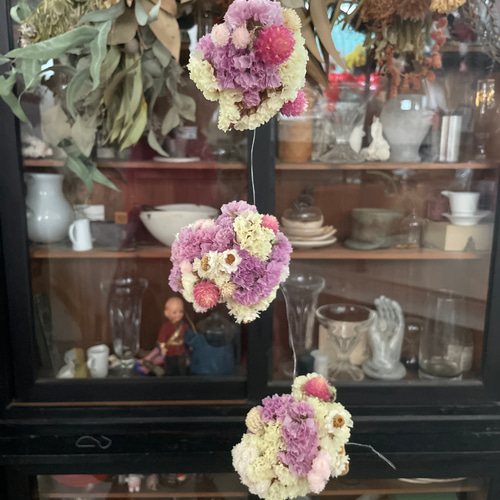 スターチスボールのガーランド/リース 3WAY インテリア&ディスプレイ