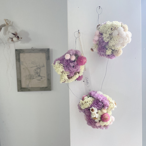 スターチスボールのガーランド/リース 3WAY インテリア&ディスプレイ