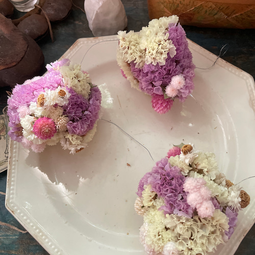 スターチスボールのガーランド/リース 3WAY インテリア&ディスプレイ