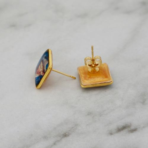 ゴッホ展】自画像 と ひまわり〔ピアス/イヤリング〕12 or 16mm ピアス