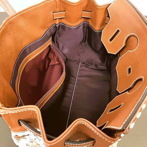 SOLD◇30サイズ#2◇着物帯と本革のリメイクバッグ◇remake.829 日本職