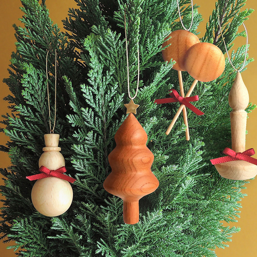 1点より】クリスマスオーナメント 天然木 クリスマスツリー 工房西岡