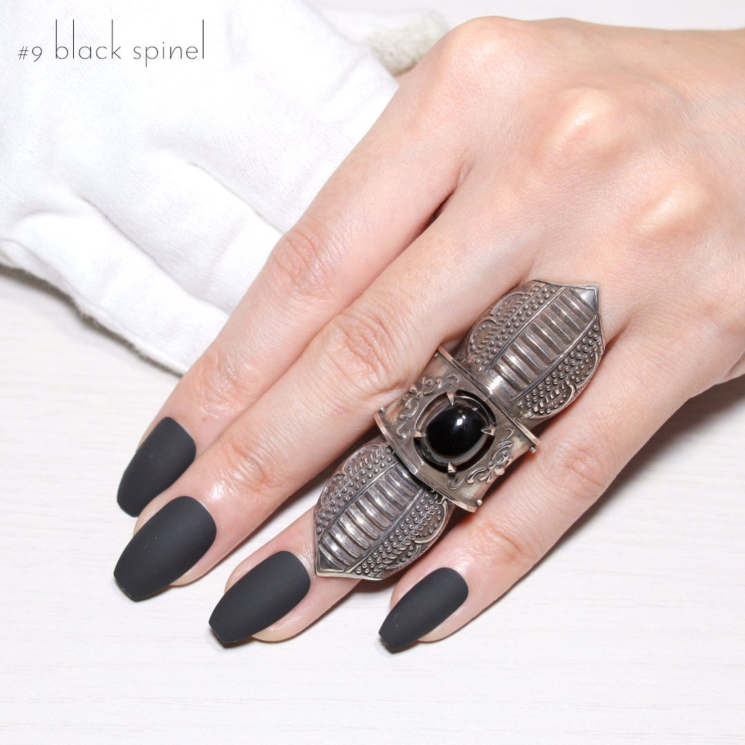 5.8ct ブラックスピネルアーマーリング 9号