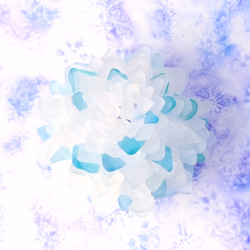 【オーダー】シーグラスのお花のランプシェード ホワイト＆ブルー×クリアブルー 雪影（ゆきかげ）クリスマスラッピング対応 11枚目の画像