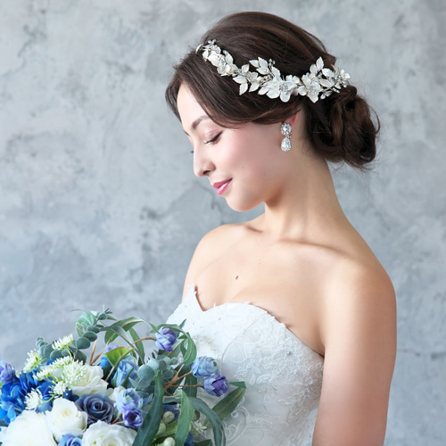ヘッドドレス【ローレル】H-143|小枝 花 フラワー 花嫁 結婚式