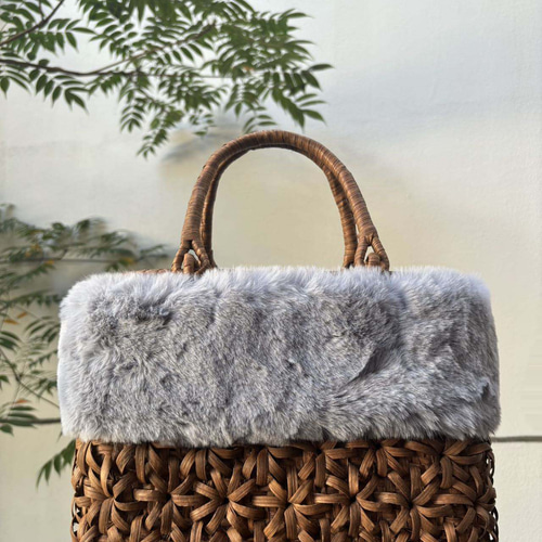 秋冬】山葡萄かごバッグ 手作り 立体花 内布あり 和服バッグ 秋冬】山葡萄かごバッグ 手作り 立体花 内布あり 和服バッグ