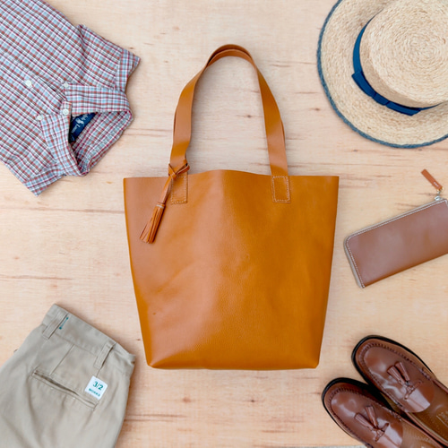 本革レザートートバッグ肩掛け　A4OK　アンティークキャメル　手染めハンドメイド 楽天市場】Jamale 本革 トートバッグ バッグ レディース レザー