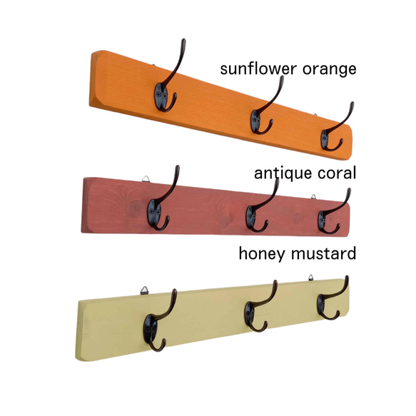 3 wall hooks／milk paint 11colors／wall storage／壁掛けフック ウォールフック 5枚目の画像