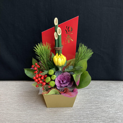 数量限定【大人気】お正月 ミニ門松L ーゴールド／ホワイト しめ縄