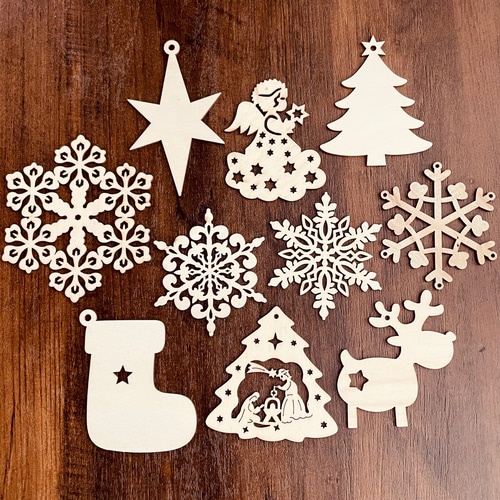 大きめ 木製 北欧 クリスマス オーナメント ウッド クリスマスツリー