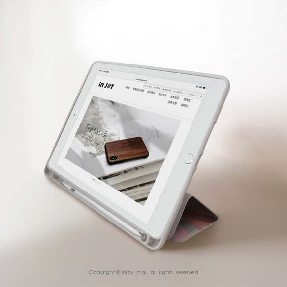 iPad case 12.9/Air5/iPad 9/mini6 附筆槽 皮革平板保護套 小步舞曲 第5張的照片