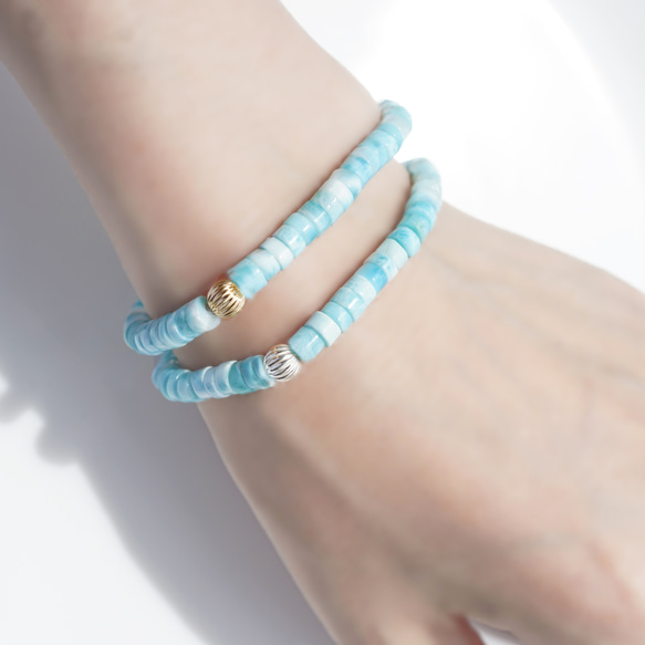 多明尼加漣漪 ★ 拉利瑪單股手鍊 ~ 白色波浪 第1張的照片