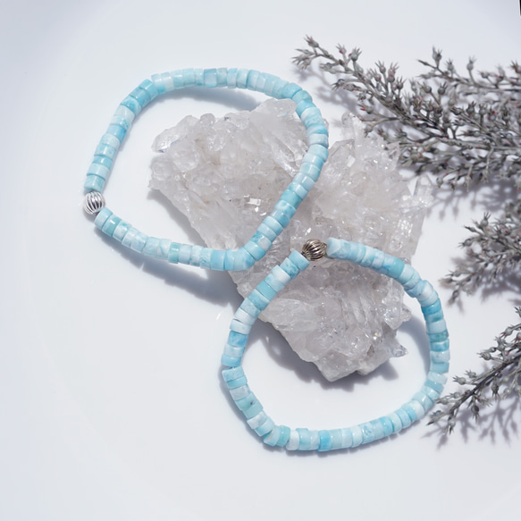 多明尼加漣漪 ★ 拉利瑪單股手鍊 ~ 白色波浪 第5張的照片