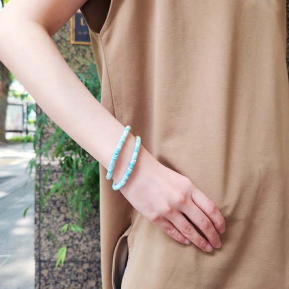 多明尼加漣漪 ★ 拉利瑪單股手鍊 ~ 白色波浪 第3張的照片