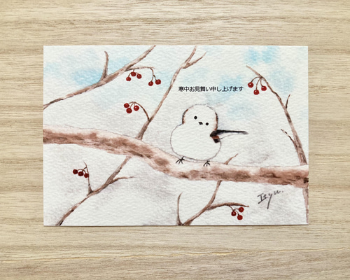 ♡たまみな♡水彩画 仲良し錦華鳥と冬のカフェ　値段は※900円です 2befe43de5602a25536785a7c66eba