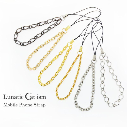 CHARLOT チェーンデザインストラップ スマホケースオプション】シンプルなチェーンストラップ‐チャームを