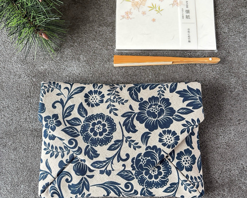 数寄屋袋(藍唐草1) 茶道 裏千家 Sukiyabag ポーチ CRAFT カーニャ 通販