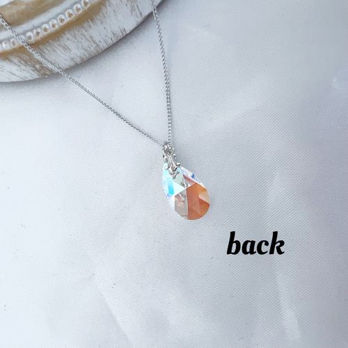 ネックレス：高級SWAROVSKI 安定のオーロラ 1.6cm チェーン付(一