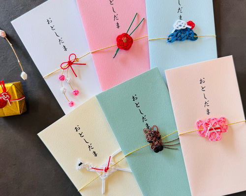 お札を折らずに入れられる水引お年玉ポチ袋※干支の馬（午）の顔・神馬