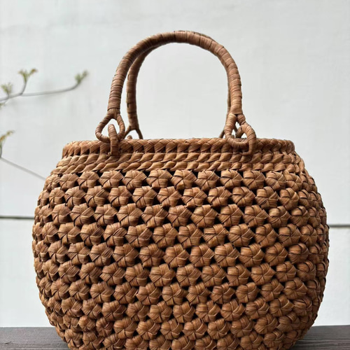 山葡萄　山葡萄かごバッグ　手作り　山葡萄籠バッグ　花編み　内布付き 楽天市場】『楽天1位獲得』職人手作り 六角花編み 山葡萄かご