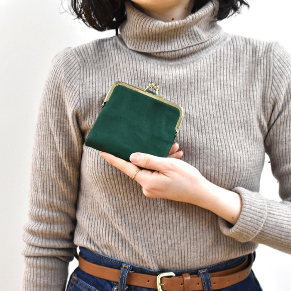 【限量特價】迷你錢包，小巧錢包，輕便真皮，綠色，HAW022-ANT 第3張的照片