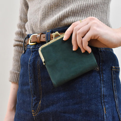 【限量特價】迷你錢包，小巧錢包，輕便真皮，綠色，HAW022-ANT 第2張的照片
