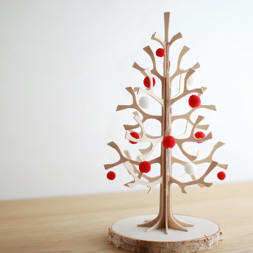 アンティーク ミニツリー クリスマスツリー 赤い実 木製 アイアン