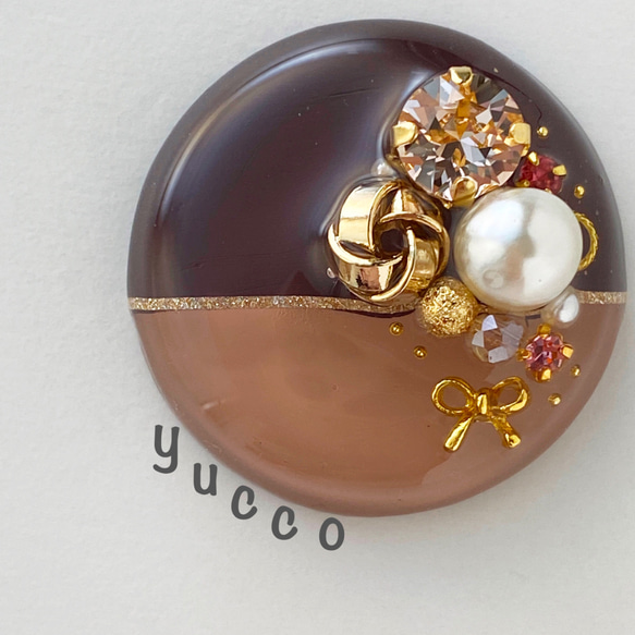 レジン＊ポニーフックヘアゴム帯留め】たっぷりビジュー✧˚ベージュ