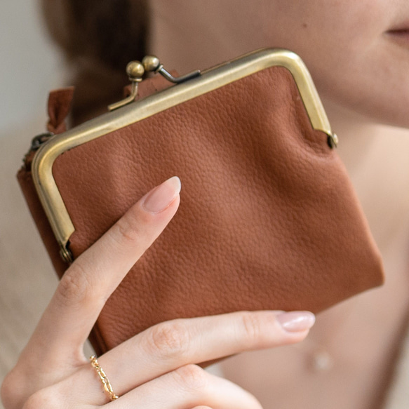 【限量特價】真皮搭扣迷你皮夾，小巧精緻，女款，5種顏色可選，HAW022-ANT 第16張的照片