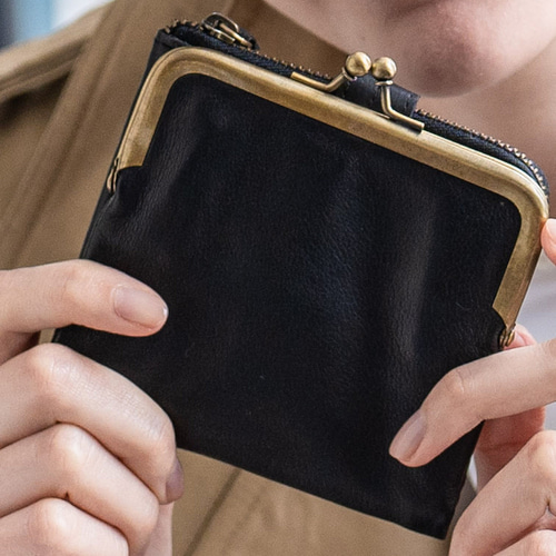 在庫限りの特選SALE】がま口 ミニ財布 レザー 本革 コンパクト