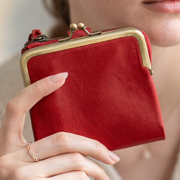 【限量特價】真皮搭扣迷你皮夾，小巧精緻，女款，5種顏色可選，HAW022-ANT 第3張的照片