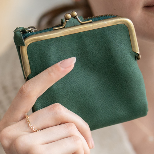 在庫限りの特選SALE】がま口 ミニ財布 レザー 本革 コンパクト