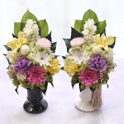 《彩・SAI》仏花◇花器の色が選べます♢﻿お供え花・すべてプリザーブドフラワーの仏花 3枚目の画像