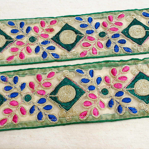 10cmより インド刺繍テープ チロリアンテープ 葉☆カルトナージュ