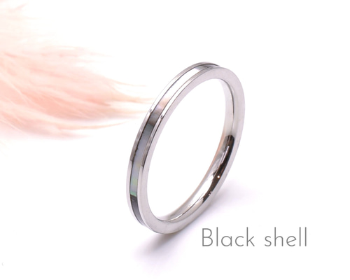 七色に艶めく＊アンティークシルバー シェル リング 指輪 刻印