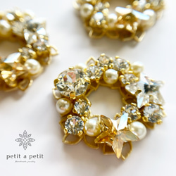 Creema限定 国内送料無料　スワロフスキー® ブローチ Étoile リース型&ピンブローチセット ギフトボックス付 8枚目の画像