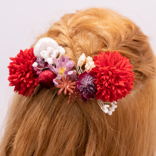 【新品未使用】ヘアアクセサリー 髪飾り 花 フラワー モダン