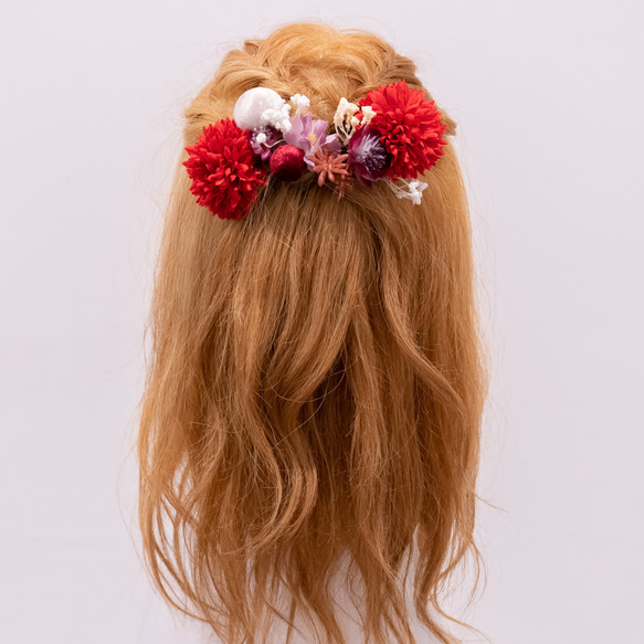 【新品未使用】ヘアアクセサリー 髪飾り 花 フラワー モダン
