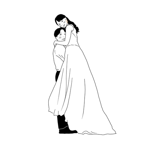 線画】似顔絵風イラスト【モノクロ/カラー】 イラスト ひのっしーの