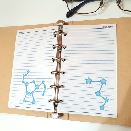 ミニ6 メモ用紙 星座プリント19種類 システム手帳リフィル M6